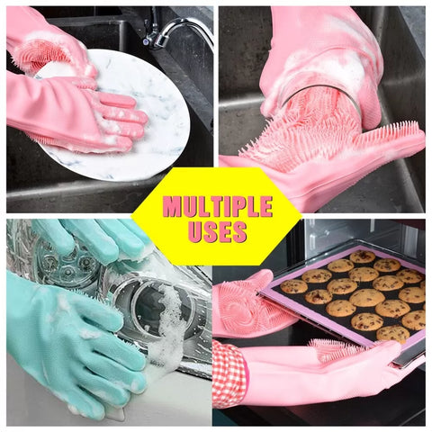 Dishwashing Cleaning Gloves Magic Silicone